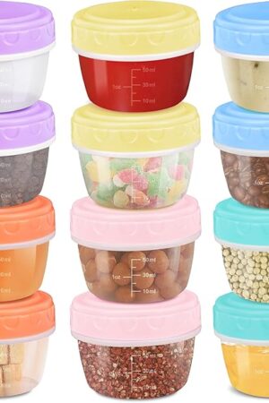 12 Pack Salad Dressing Containers, 2oz Leakproof Sauce Containers with Lids, Portable Lunch Box Accessories, BPA Free, Microwave & Dishwasher Safe