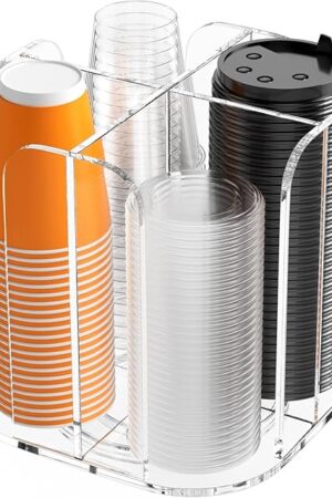 Beego 4-Compartment Acrylic Plastic Cup Dispenser Countertop