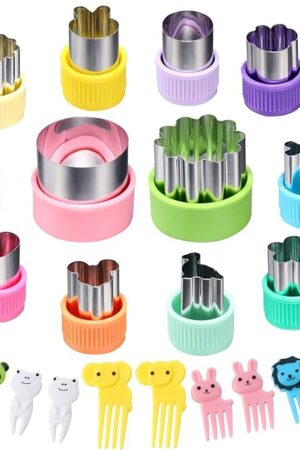 12 pcs Mini Cookie Cutters Vegetable Cutter Shapes Sets Fruit Stamps Mold