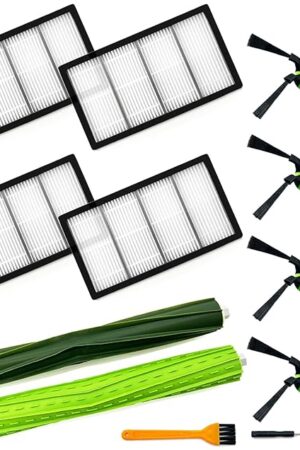 9 Pack Roomba s9 Replacement Parts Compatible for iRobot Roomba s9+ (9550) S9 (9150) Robot Vacuum Cleaner, 1 Set Rubber Brush,4 Filters,4 Side Brushes