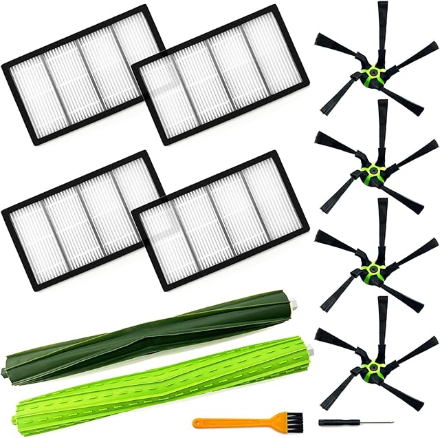 9 Pack Roomba s9 Replacement Parts Compatible for iRobot Roomba s9+ (9550) S9 (9150) Robot Vacuum Cleaner, 1 Set Rubber Brush,4 Filters,4 Side Brushes