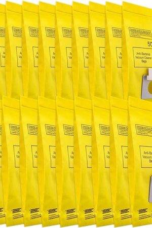 20 Pack Replacement 5055 Vacuum Bags for Canister Type C/Q 5055 50555 50557 50558 50403 50410 53291 Type C-5 C-18 Yellow