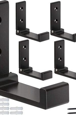 ZEYU Wall Mounted Folding Coat Hooks, 5Pcs Aluminum Alloy