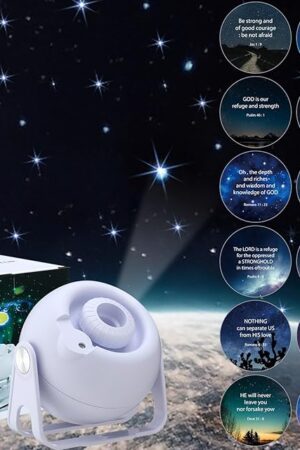 Bible Verses Projector Galaxy Projector 12 Interchangeable Christian Discs Night Light Set