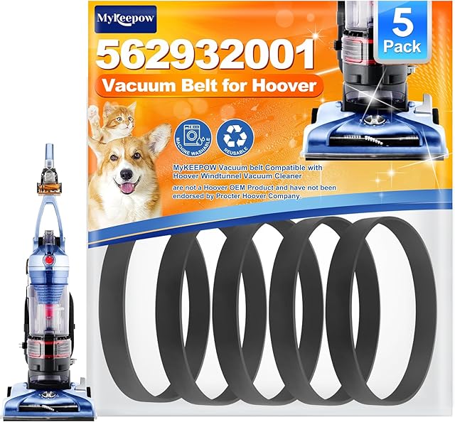 562932001 Vacuum Belt for Hoover Windtunnel Vacuum Cleaner, Part #562932001/38528-033/Ah20080, 5Pack