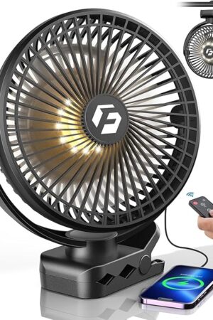 Clip on Fan 8-inch Portable Rechargeable Fans Battery Operated Fan