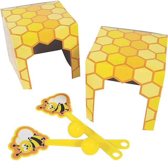 The Fun Express Honeycomb Fly Swatter Hockey Game - Active Play Toy for Kids & Adults Colorful Fly Swatters for Family Fun - Party Games Indoor/Outdoor Activities Easy-to-Play Interactive Game - 6 Pieces