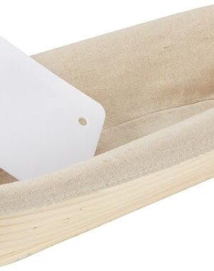 ANPHSIN 13" Banneton Bread Proofing Basket - Sourdough Basket Loaf Brotform, Oval Dough Rising Bowl with Liner for Homemade Bread Making Baking Supplies Gifts