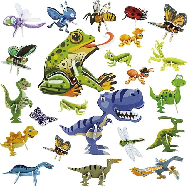The 3D Puzzles for Kids Toys, 48pcs Jigsaw Puzzles Cartoon Educational Toys for Boys and Girls, Craft DIY Puzzles Kits for 3+ Years Old