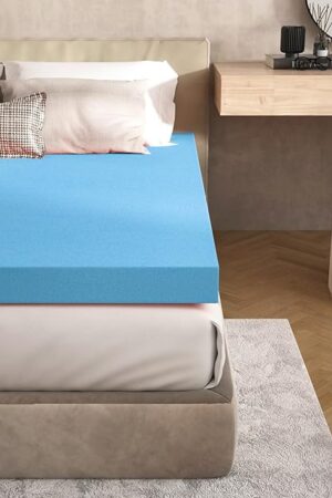 3 Inch Bed Foam Hospital Size Mattress Topper in a Box, Single Bed Topper, Certi PUR-US Certified 72 * 33 * 3 Inches Hospital Mattress Foam Pad Blue