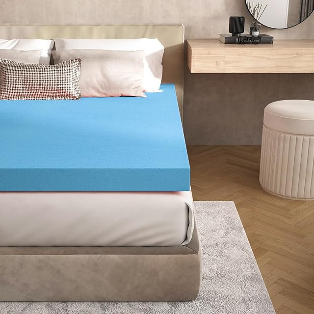 3 Inch Bed Foam Hospital Size Mattress Topper in a Box, Single Bed Topper, Certi PUR-US Certified 72 * 33 * 3 Inches Hospital Mattress Foam Pad Blue