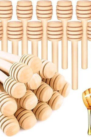 40 Pcs Honey Dipper Sticks - Wooden Honey Dipper- 3 Inch Mini Wooden Honeycomb Sticks, Honey Stirrer Stick For Honey Jar Dispense Drizzle Honey and Wedding Party Favors Gift