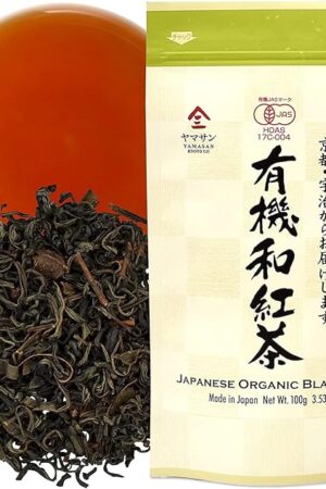 YAMASAN Japanese Organic Black Tea Loose Leaf, 100g | 100% made in Japan | tea leaves