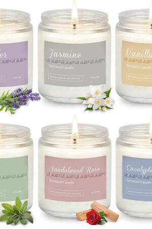 6 Pack Candles for Home Scented Aromatherapy Candles Gifts Set for Women, Lavender Candle, 37.8 oz 300 Hour Long Lasting Candles, Stocking Stuffers, Birthday, Valentine, Christmas, Anniversary Present