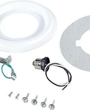 Aspen Creative 21067-11, Recessed Lighting Converter Kit, 8" Diameter, White Plastic Medallion, Set of 1