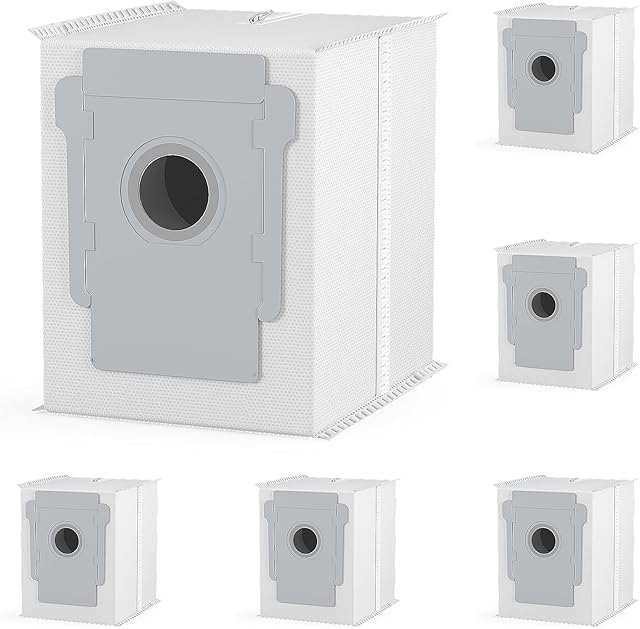 6 Pack Reusable Vacuum Bags for iRobot Roomba i & s & j Series, i7, i7+, i3, i3+, i4, i4+, i6, i6+, j7, j7+, i8, i8+, s9, s9+, Vacuum Replacement Bags for Clean Base Automatic Dirt Disposal