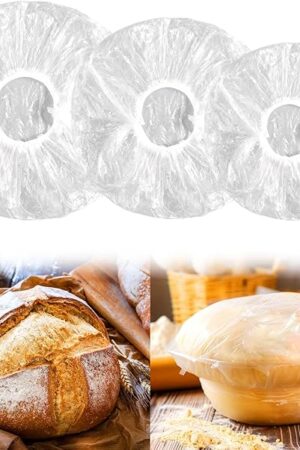 100PCS Bowl Covers for Bread Proofing, Reusable Elastic Sourdough Bread Baking Supplies, Plastic Bowl Covers for Bread Rising, Stretchable Plastic Wrap for Storage Containers