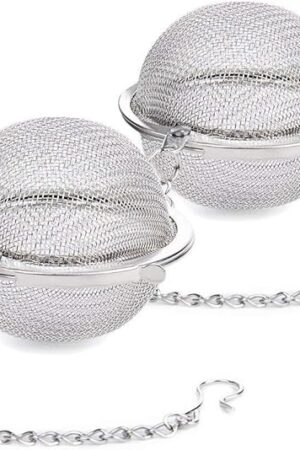 2Pcs Stainless Steel Tea Ball, 2.04 Inch Mesh Tea Infuser Strainers, Premium Tea Filter Tea Interval Diffuser for Loose Leaf Tea and Seasoning Spices