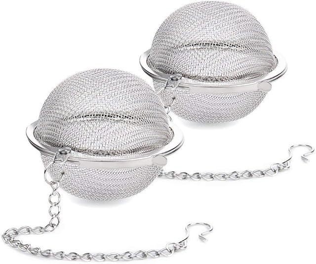 2Pcs Stainless Steel Tea Ball, 2.04 Inch Mesh Tea Infuser Strainers, Premium Tea Filter Tea Interval Diffuser for Loose Leaf Tea and Seasoning Spices