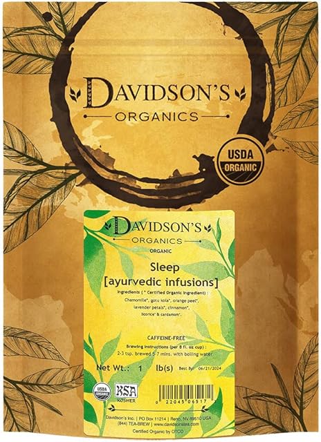 Davidson's Organics, Ayurvedic Infusions, Sleep, Loose Leaf Tea, 16-Ounce Bag
