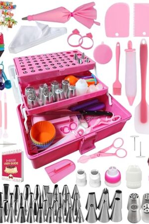 359PCs Cake Decorating Baking Supplies Kit, Baking Set with 66 Piping Tips, Icing Bags and Tips Set for Beginners,Baking Tools,Cupcake Decorating Kit