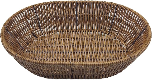 Wicker Bread Basket,Handwoven Storage Basket for Fruit Basket Vegetables Cosmetics in Home Restaurant & Bakery (Oval 1Pack)
