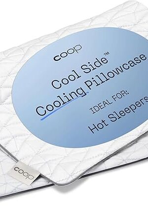 Coop Home Goods Cool Side Pillowcase, Queen Size Cooling Pillow Case for Hot Sleepers, Two-Sided Pillow Covers, Cozy Side & Cool Side, Ultra Soft Lulltra Cool Technology