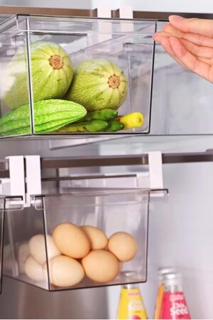 Yatmung 2 Pack Extra-Large Deli Drawer Organizer for Refrigerator Pull Out - Fridge Organization Bin for Meat, Cheese, Produce - Sliding Storage Containers