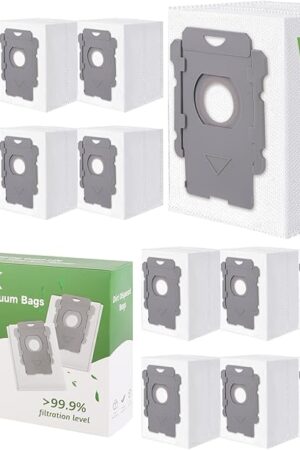12 Pk Roomba Replacement Parts Vacuum Bags, Compatible with Irobot Roomba j7 j9 i3 i7 s9 i4 i8 j8 i6 i5 j6 i3+ i1+ i4+ i6+ i8+ j7+ s9+ Plus, Dirt Disposal Bag, Disposable Filter Dust Combo Accessories