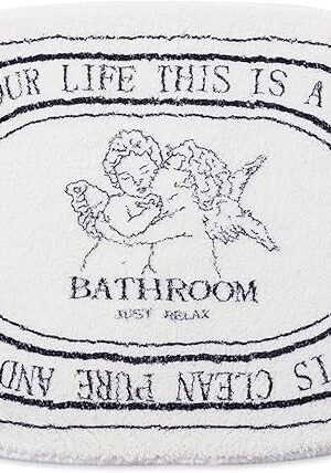 Black White Bathroom Rugs 20x32inch Bath Mat Bathroom Floor Plush Bathmat