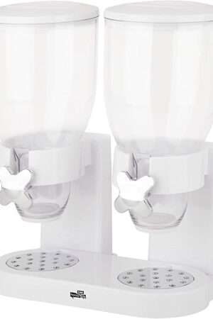 Zevro /GAT201C Indispensable Dry Food Dispenser, Dual Control, White/Chrome