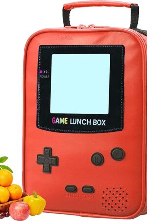Boy Lunch Box,Kids Lunch Bag Insulated Leather Game Lunch Box for School Thermal Meal Cooler Lunch Boxes for Boy Girl Kid Toddler Teen