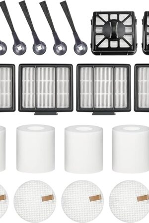 Accessories for Shark IQ Vacuum Replacement for Shark Robot R101AE (RV1001AE), R101 (RV1001) by Techecook - 4 Hepa Filters, 6 Side Brushes, 2 Filter, 4 Base Pre-Motor Foam & Felt Filters Kit, 1 Brush