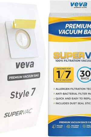 30 Pack Style 7 Vacuum Bags for Bissell Upright Vacuum Cleaner, Premium SuperVac Vacuum Bags Part # 32120
