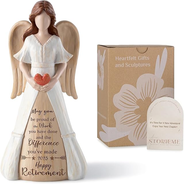 Retirement Gifts for Women 2025: Best Happy Retirement Gifts for Woman Coworker Teacher Nurses Doctors Friends, 7.3" Retired Angel Figurine Party Decorations