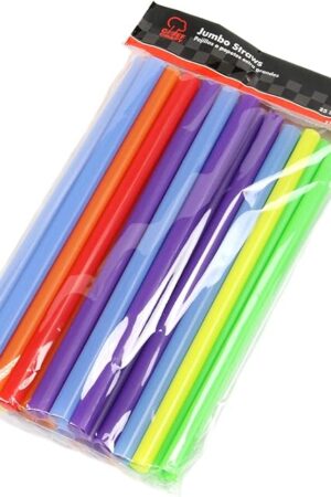 Chef Craft Select Plastic Jumbo Straight Straws, 9 inch 25 piece set, Assorted