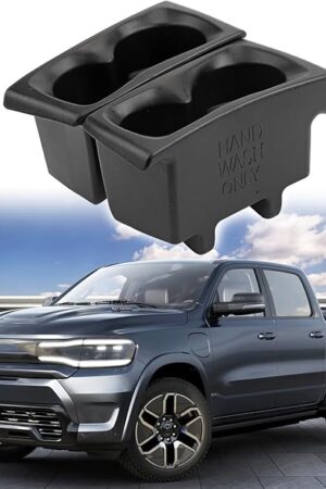 Car Door Cup Holder Insert Compatible with 2019-2024 Dodge Ram 1500 Right & Left Side Foam Door Trim Cup Holder Replaces# 5YK46TX7AC 5YK47TX7AC