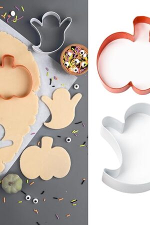 Cookie Cutter Kingdom, Halloween Cookie Cutters, 2 Pack, Stainless Steel, Beautful Coated Finish, Mold for Cakes Biscuits and Sandwiches (Halloween 2 Pack)