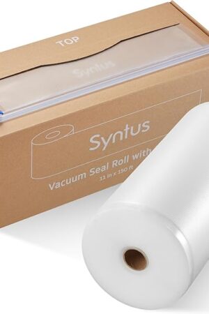 [2025 Upgraded] Syntus 11" x 150' Vacuum Sealer Bags for Food with Cutter, Food Vacuum Seal Roll Keeper BPA-free Heavy-duty Commercial Grade for Food Storage, Meal Prep and Sous Vide