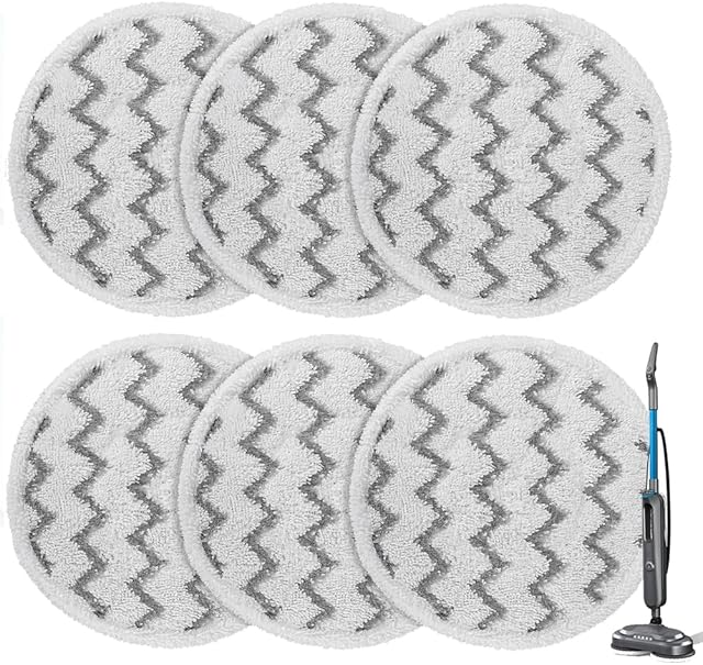 3897A Steam Mop Pads for Bissell SpinWave SmartSteam Scrubbing Steam Mop - Replacement Rotating Mop Head Fit 3897A 3712 3712W, Model No 1641112 (6Pack)