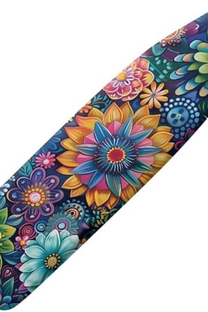 Boho Mandala Flower Printed Ironing Board Cover, 15x54 Inch Ironing Board Cover Protector Standard Size, Heat-Resistant Iron Board Cover with Heat Reflective Surface, Easy Installation