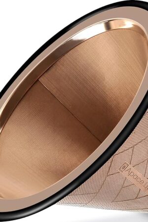 Compatible with Hario V60, Chemex Pour Over Coffee Filter - Wide Metal Base Reusable Stainless Steel Coffee Dripper - Paperless Coffee Filter for Sustainable Brewing