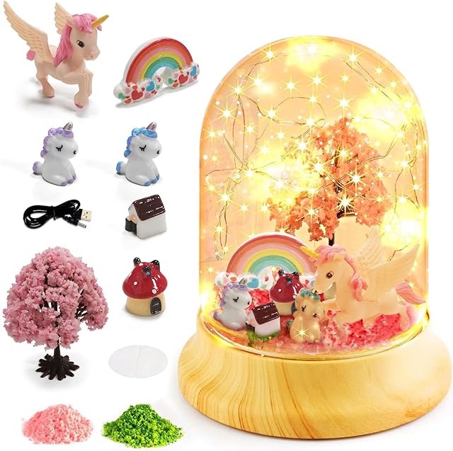The SunnyOcean Unicorn Craft Kits for Kids Ages 3-10, DIY Night Light - Unicorn Toy Girls Birthday & Christmas Gifts