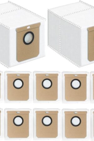 12 Pack Replacement Vacuum Dust Bags for Eufy L50 SES L60 SES Vacuum Cleaner Self-Empty Station Robovac, 2.5 L Large Vacuum Dirt Disposal Replacement Bags