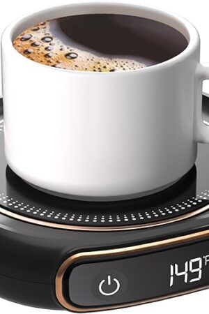 Coffee Mug Warmer, Cup Warmer for Desk with Auto Shut Off, 3 Temp Settings, Mug Warmer for Coffee, Beverage, Milk, Tea, Hot Chocolate, Coffee Warmer Plate in Your Home & Office, Gift (Dark Black)