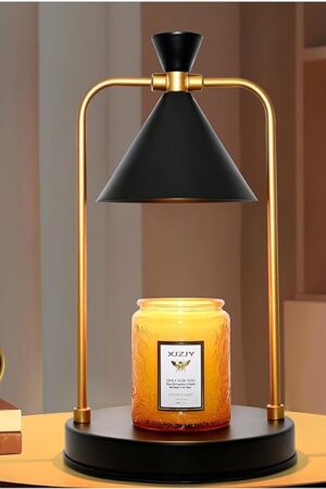 Candle Warmer Lamp with Timer Dimmer,Unique Birthday Gifts for Women Mom,House Warming Gifts New Home Room Decor,Wax melt Warmer for Scented Wax Jar Candles,Black-Large
