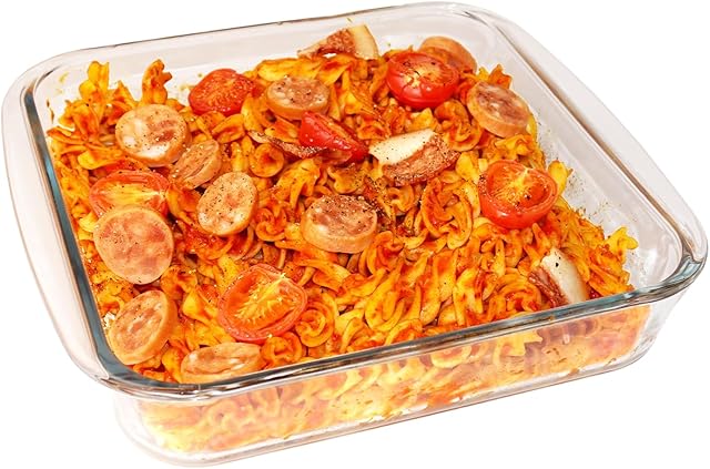 8×8in Square Glass Baking Dish, 1.6QT Glass Baking Pan, Baking Dishes for Oven