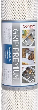 Con-Tact Brand Grip Premium Shelf Liner, Thick and Non-Adhesive Drawer Liner, Multi-Purpose and Easy to Use, 18" x 10', White, Pack of 1