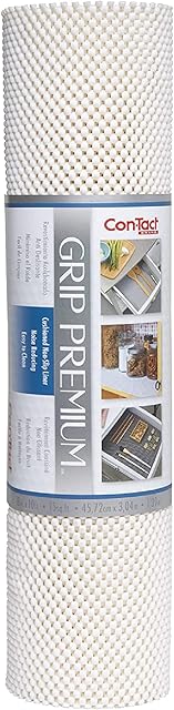 Con-Tact Brand Grip Premium Shelf Liner, Thick and Non-Adhesive Drawer Liner, Multi-Purpose and Easy to Use, 18" x 10', White, Pack of 1
