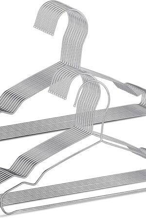 20 Pack Silver Stainless Steel Kids Hangers, Space-Saving Non-Slip, Perfect for Baby, Toddler & Kids' Clothes